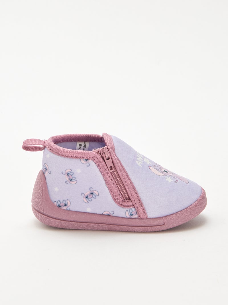Chaussons zippés 'Angel' 'Stitch' Rose - Kiabi
