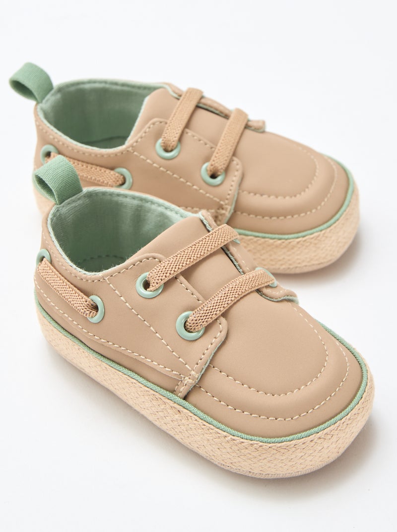 Chaussures bateau en simili Beige - Kiabi