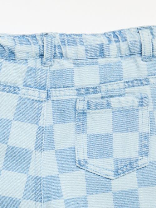 Checked Denim Flare Pants - Kiabi