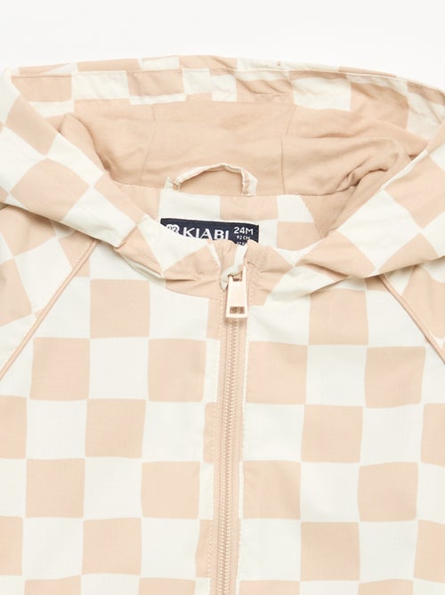 Checked Hooded Windbreaker - Kiabi