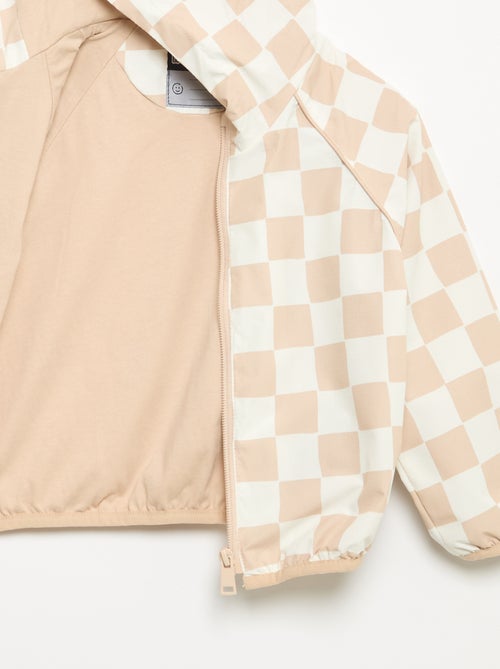 Checked Hooded Windbreaker - Kiabi