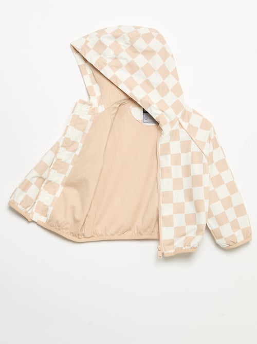 Checked Hooded Windbreaker - Kiabi