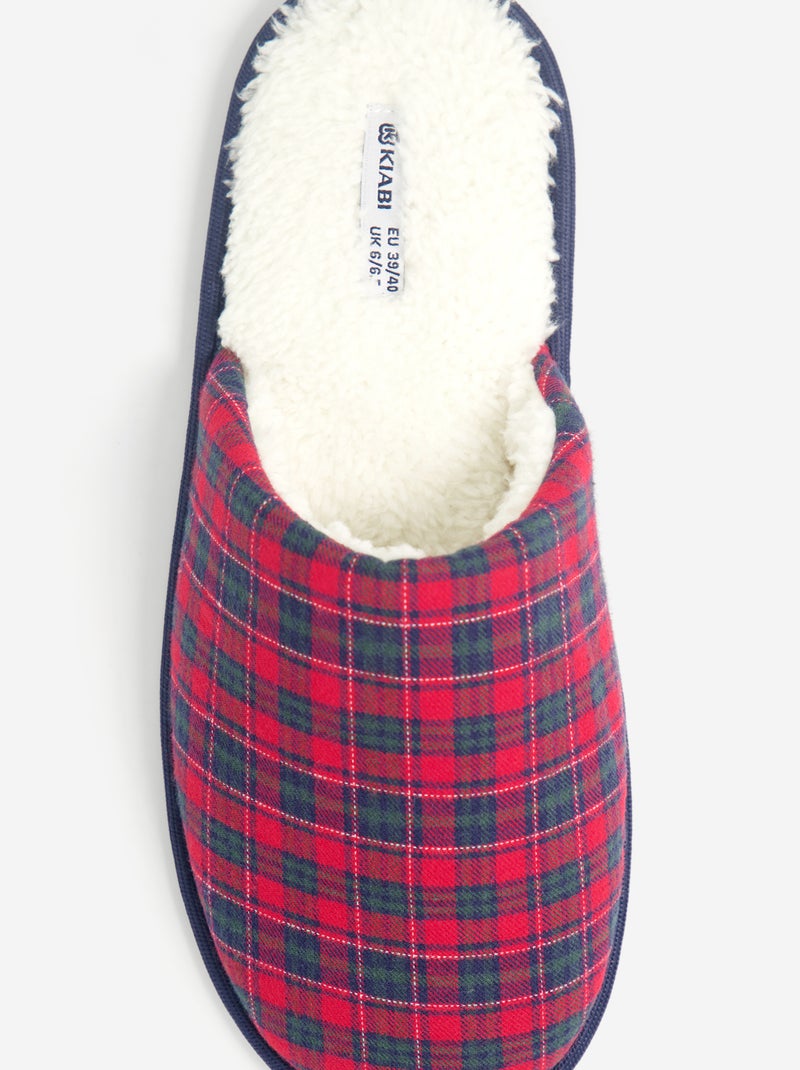Checked Lined Slippers Red - Kiabi