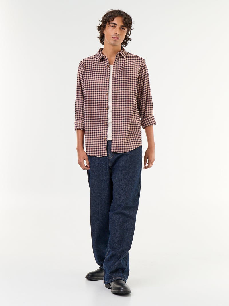 Checked Shirt Brown - Kiabi