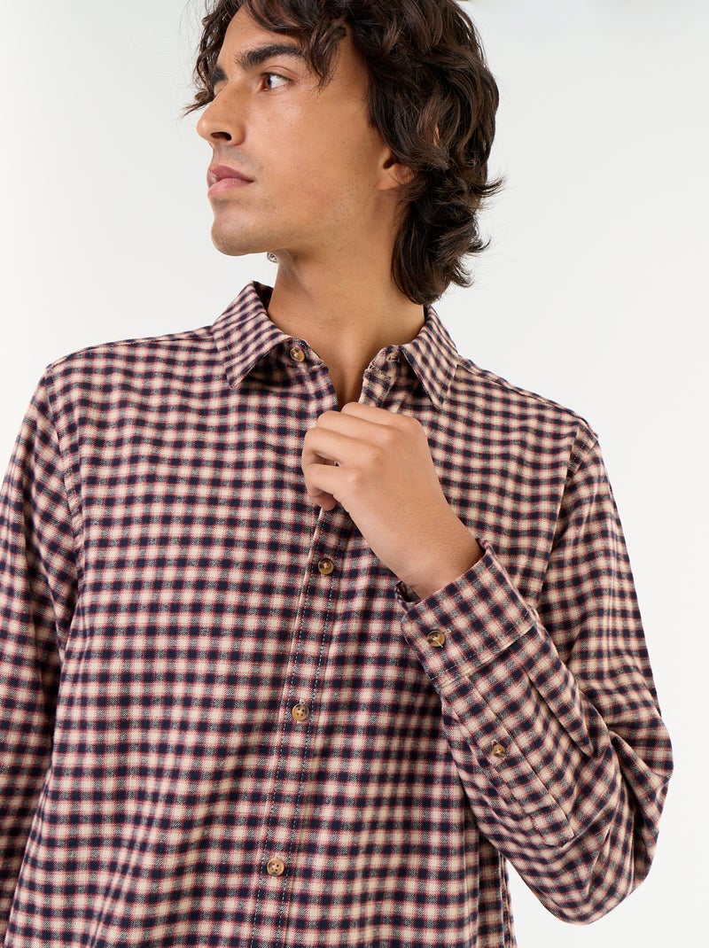 Checked Shirt Brown - Kiabi