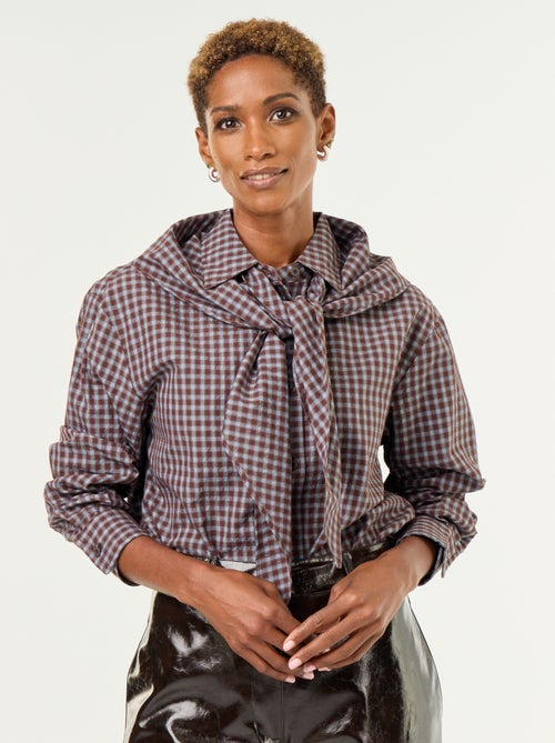 Checked shirt with scarf - Kiabi