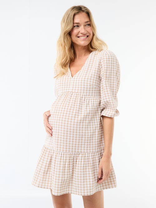 Checked Tiered Mini Dress - Kiabi