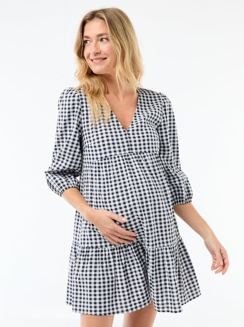 Checked Tiered Mini Dress - Kiabi