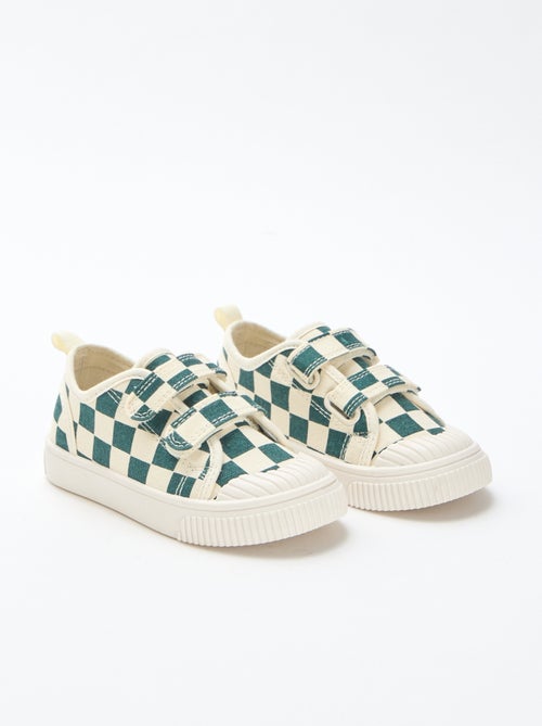 Checkerboard Print Canvas Sneakers - Kiabi