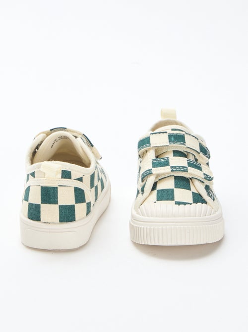 Checkerboard Print Canvas Sneakers - Kiabi