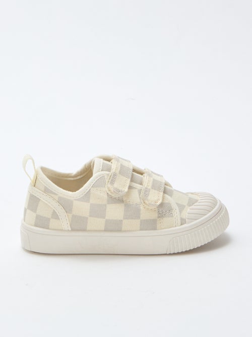 Checkerboard Print Canvas Sneakers - Kiabi