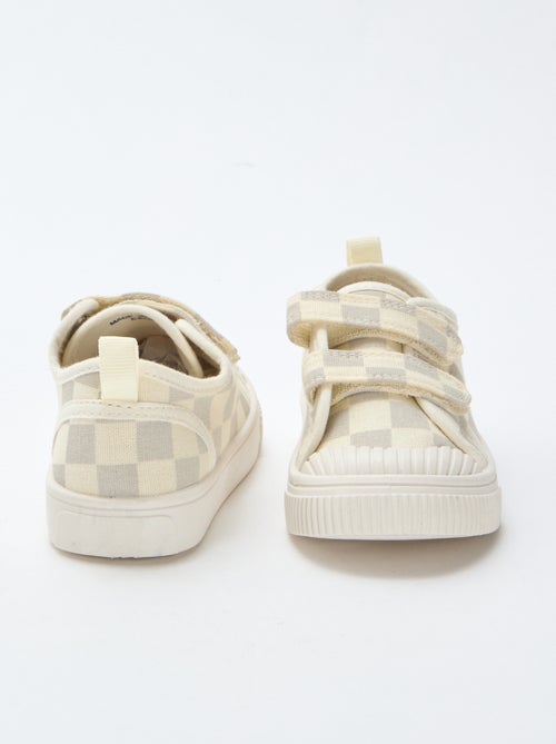 Checkerboard Print Canvas Sneakers - Kiabi