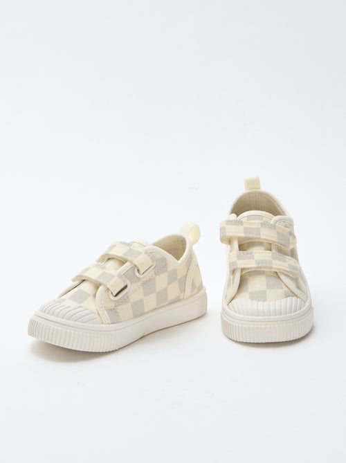 Checkerboard Print Canvas Sneakers - Kiabi