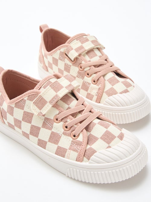 Checkerboard Print Canvas Sneakers - Kiabi