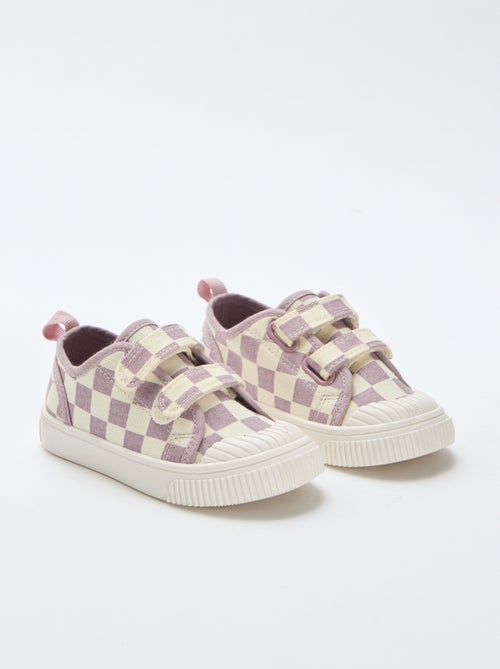 Checkerboard Print Canvas Sneakers - Kiabi