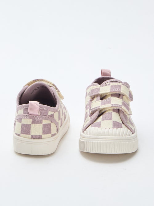 Checkerboard Print Canvas Sneakers - Kiabi