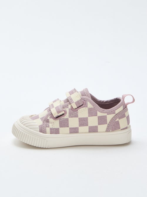 Checkerboard Print Canvas Sneakers - Kiabi