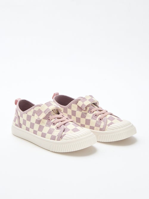 Checkerboard Print Canvas Sneakers - Kiabi