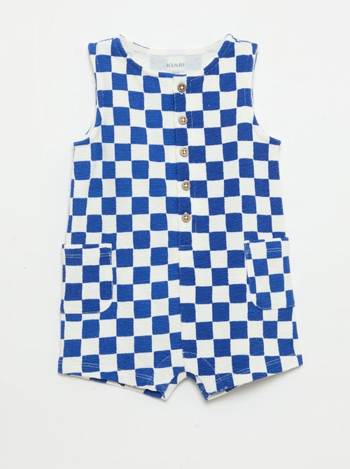 Checkered Baby Terry Romper - Kiabi