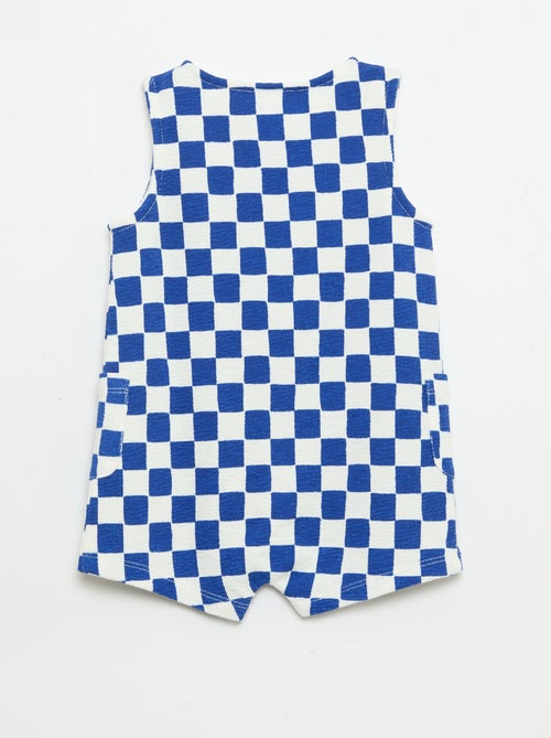 Checkered Baby Terry Romper - Kiabi