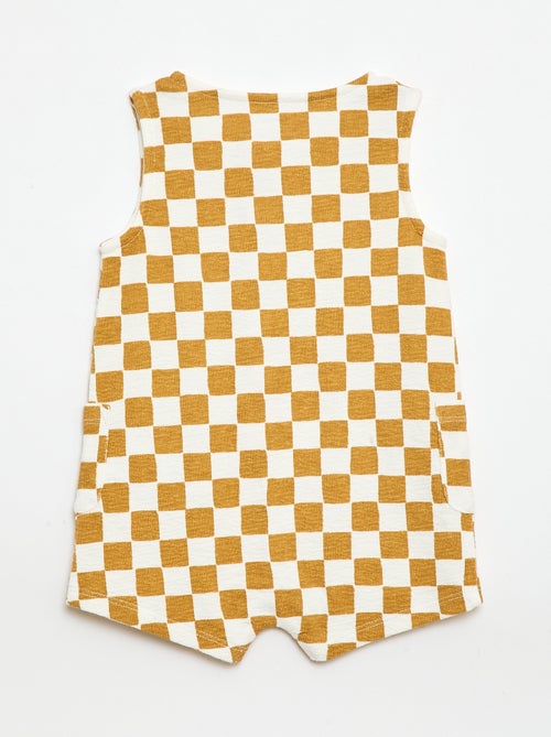 Checkered Baby Terry Romper - Kiabi