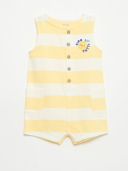 Checkered Baby Terry Romper - Kiabi