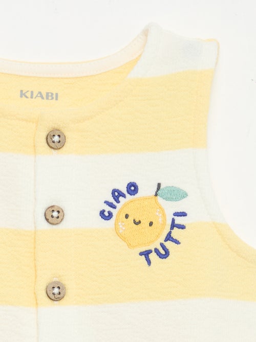 Checkered Baby Terry Romper - Kiabi