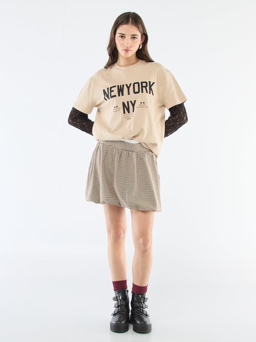 Checkered Bubble Skirt - Kiabi