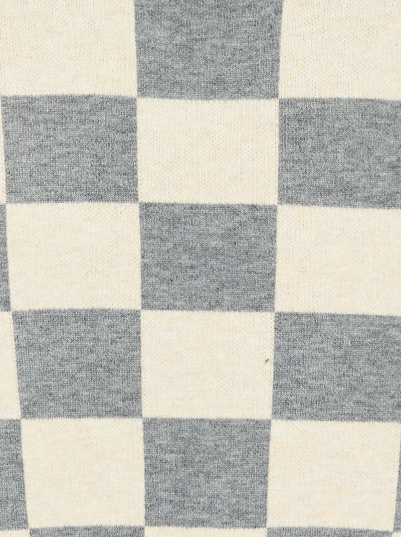 Checkered pattern sweater Grey - Kiabi