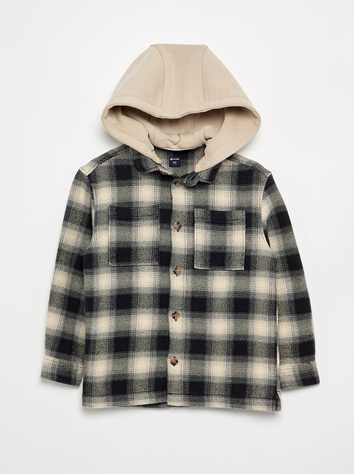 Chemise à carreau en flanelle à capuche - Kiabi