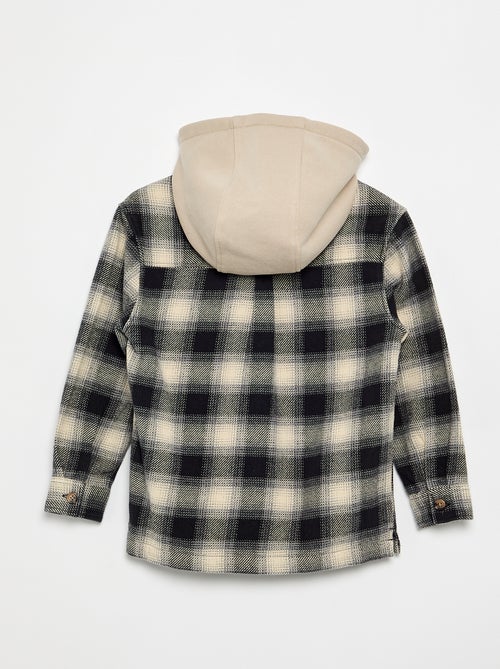 Chemise à carreau en flanelle à capuche - Kiabi