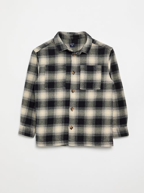 Chemise à carreau en flanelle à capuche - Kiabi
