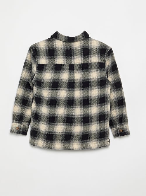 Chemise à carreau en flanelle à capuche - Kiabi