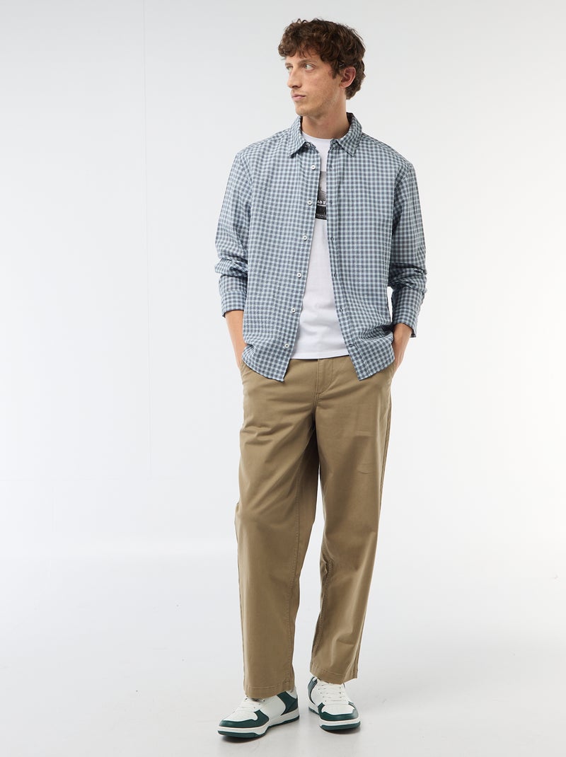 Chemise à carreaux Bleu - Kiabi