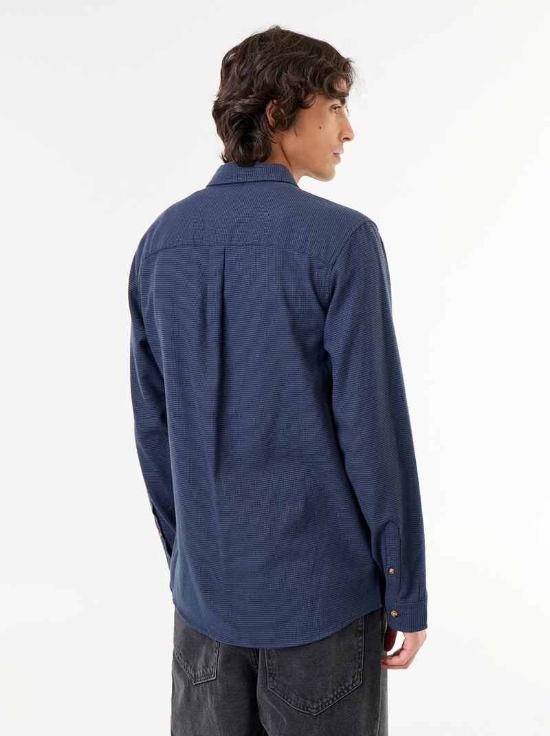 Chemise à carreaux Bleu - Kiabi