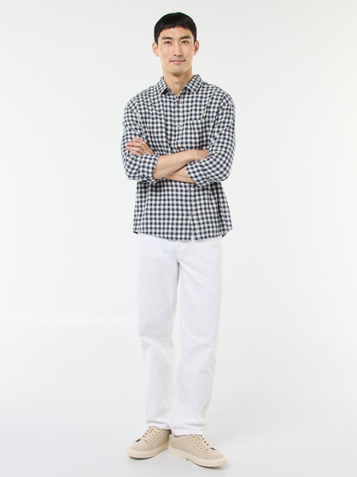 Chemise à carreaux en flanelle de coton - Kiabi