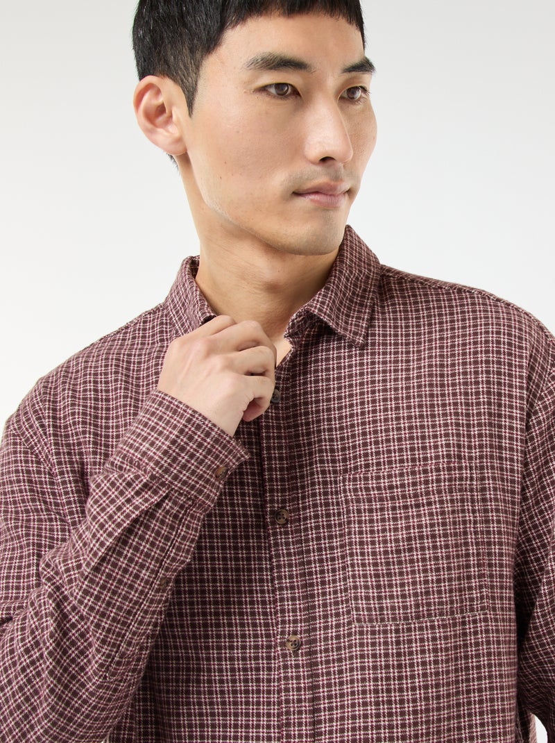 Chemise à carreaux en flanelle de coton Rouge - Kiabi
