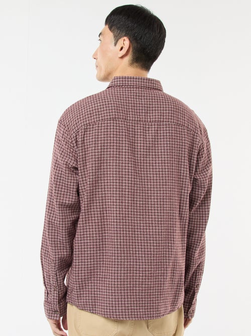 Chemise à carreaux en flanelle de coton - Kiabi