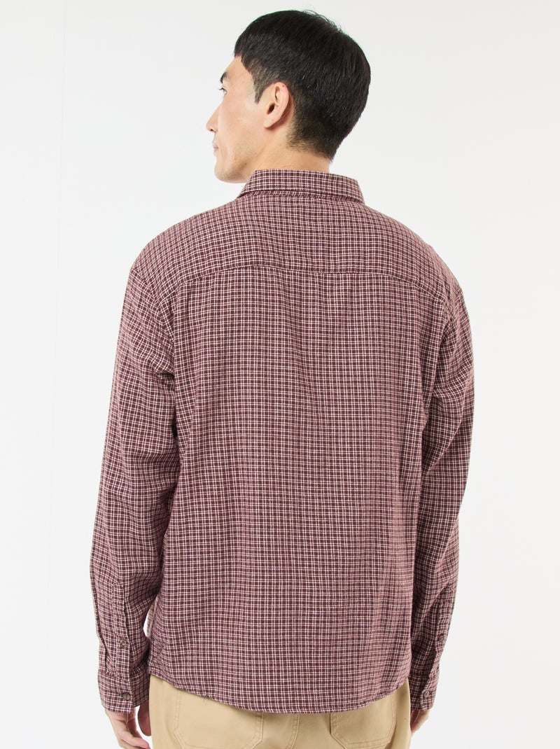 Chemise à carreaux en flanelle de coton Rouge - Kiabi