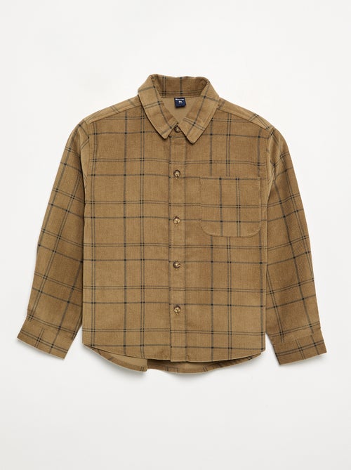 Chemise à carreaux en velours côtelé - Kiabi