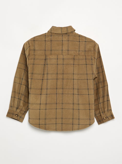 Chemise à carreaux en velours côtelé - Kiabi