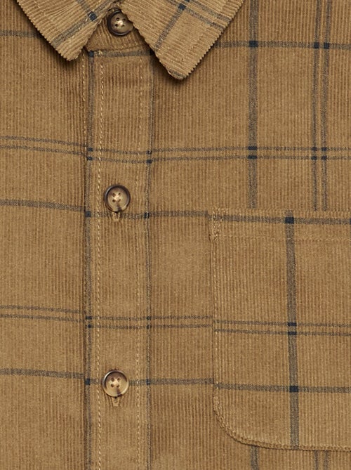 Chemise à carreaux en velours côtelé - Kiabi