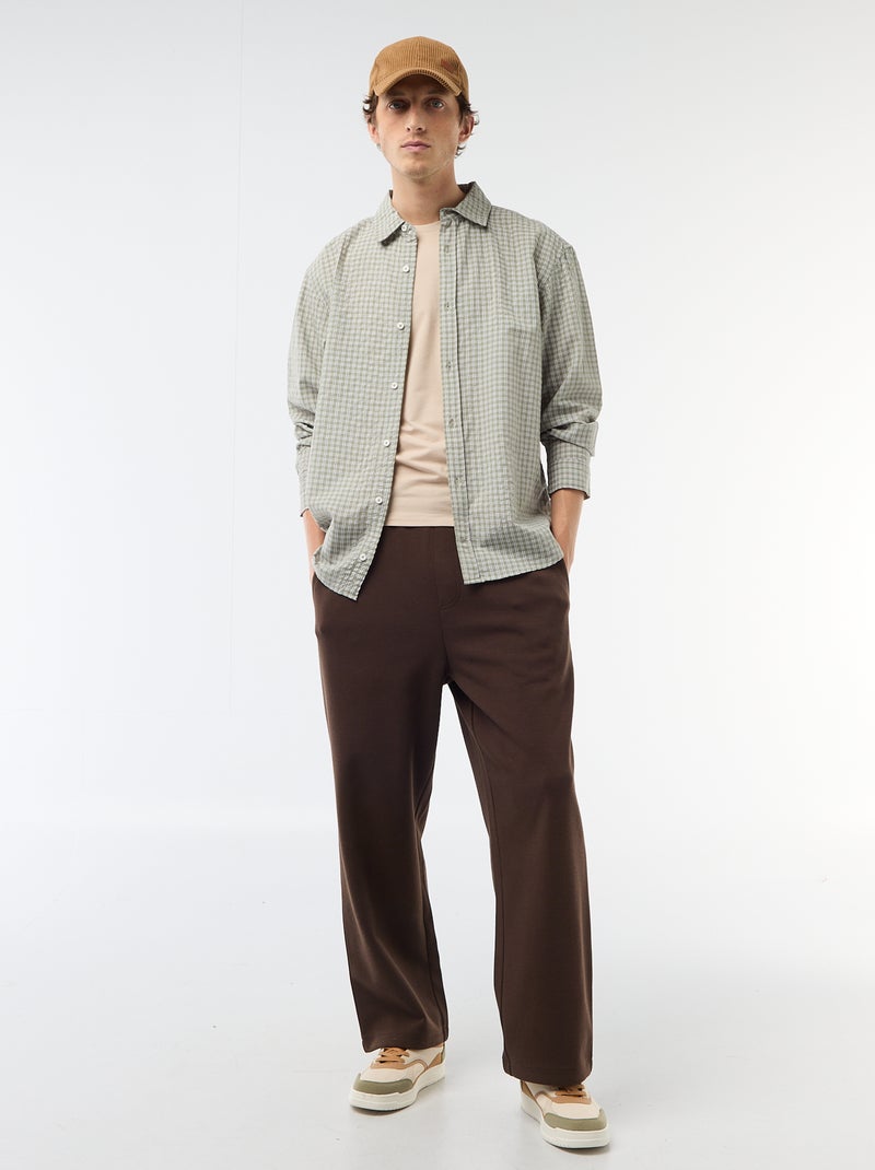 Chemise à carreaux Kaki - Kiabi