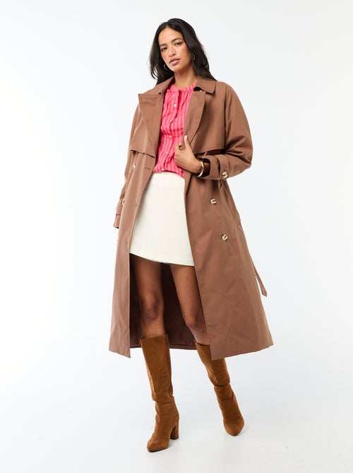 Chemise à col mao et manches 3/4 rayée - Kiabi