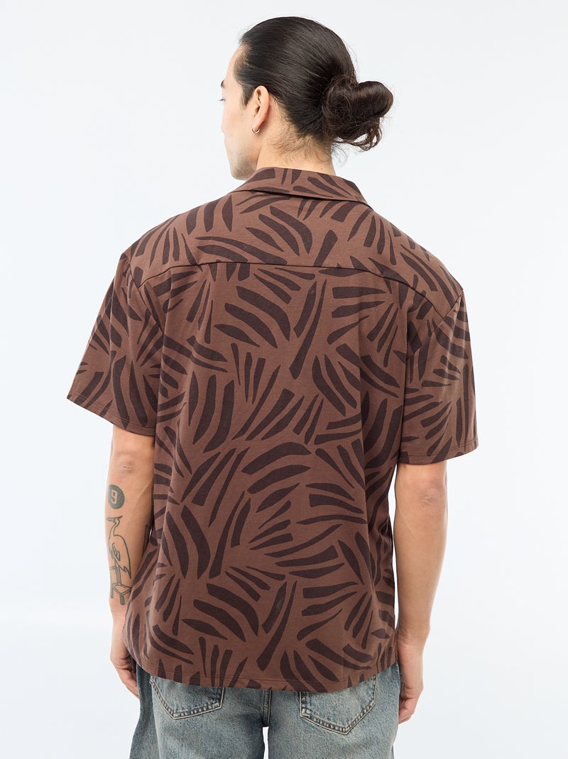Chemise à manches courtes à motif Marron - Kiabi