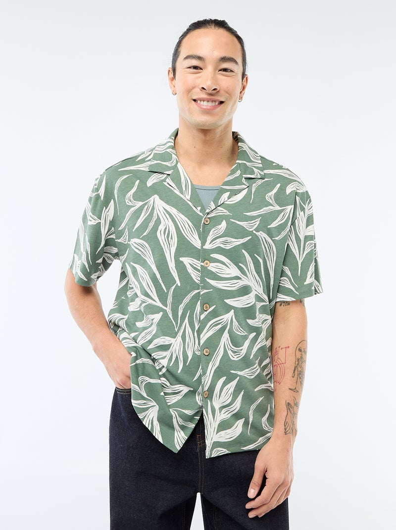 Chemise à manches courtes à motif Vert - Kiabi