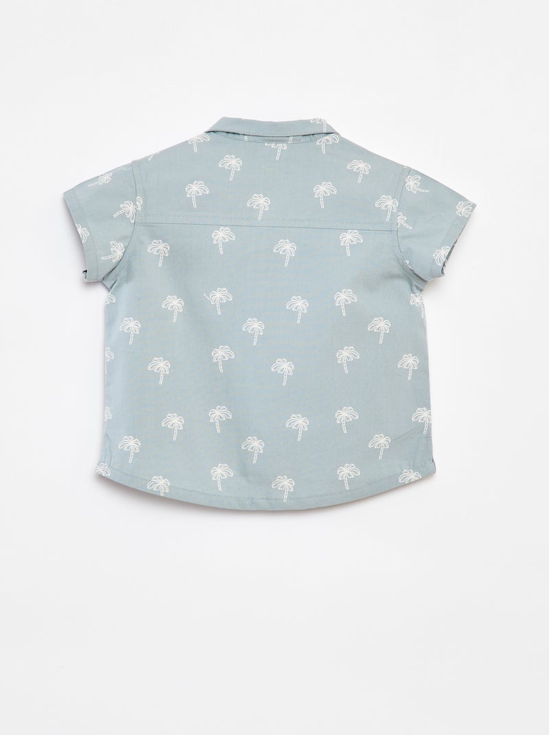 Chemise à manches courtes avec motif Bleu - Kiabi