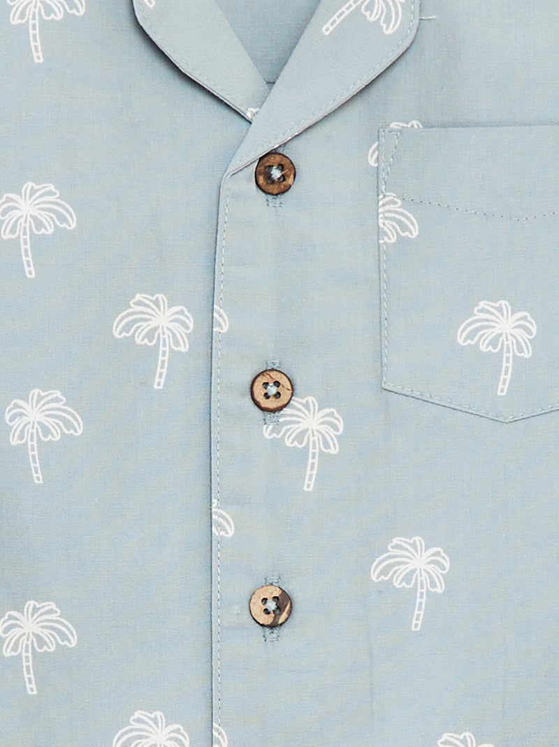 Chemise à manches courtes avec motif Bleu - Kiabi