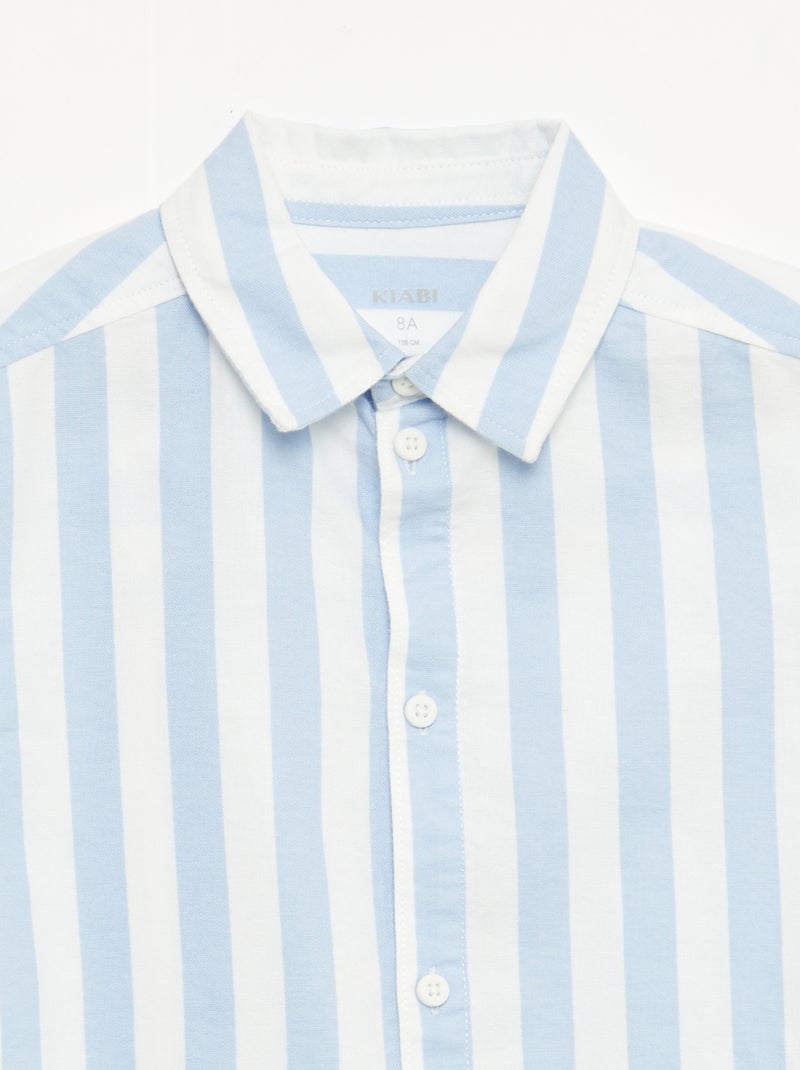 Chemise à manches courtes Bleu - Kiabi