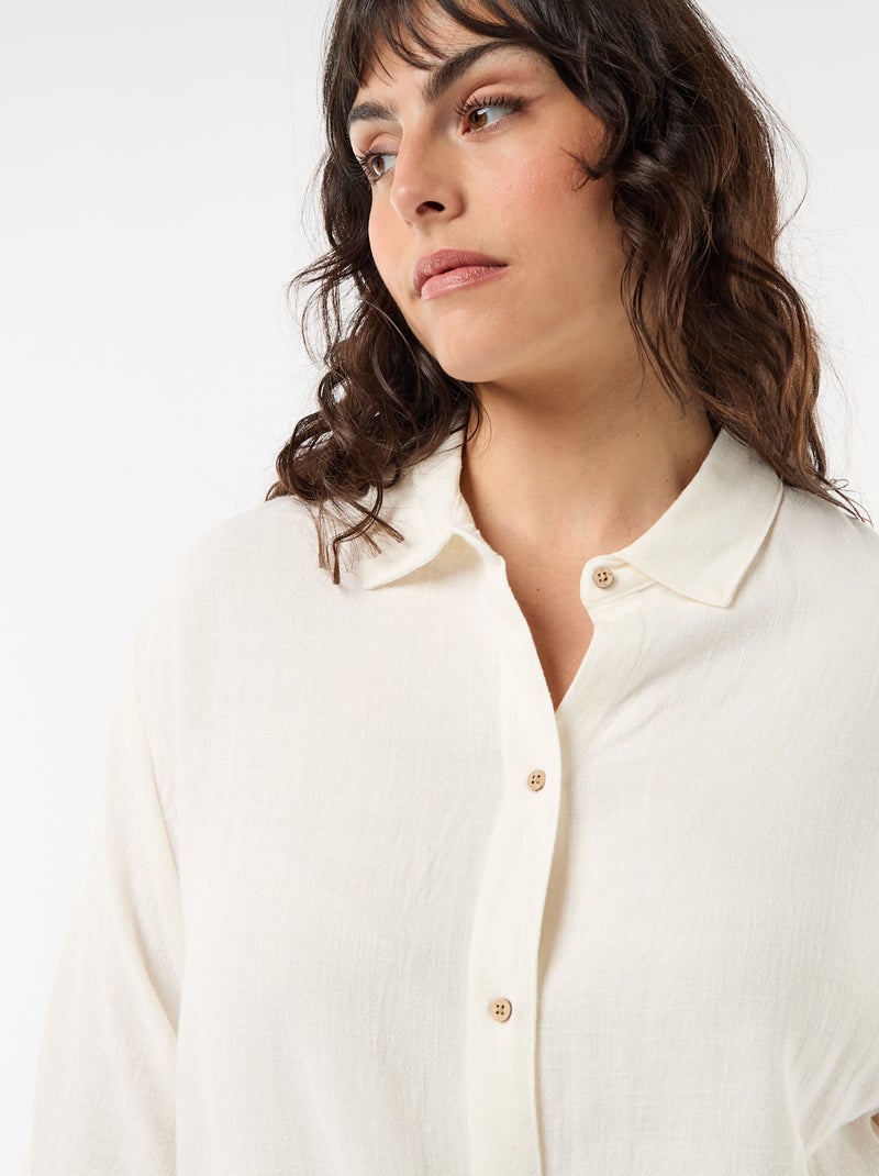 Chemise à manches courtes boutonnée Blanc - Kiabi